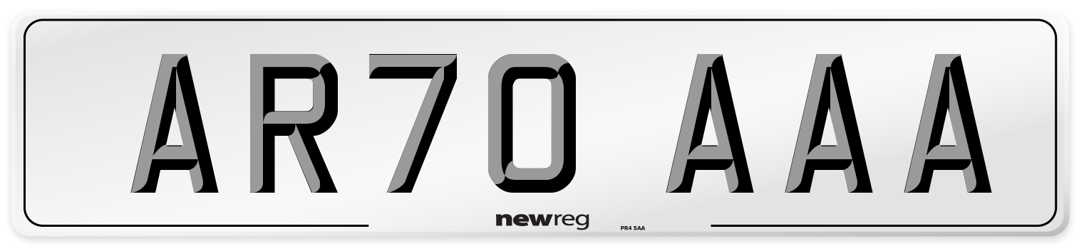 AR70 AAA Number Plate from New Reg